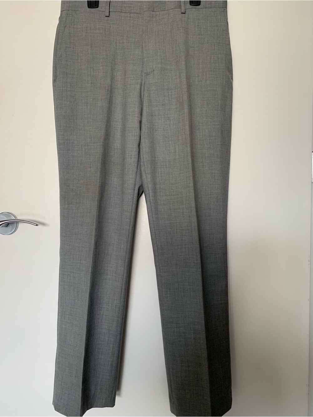 Apt. 9 Men's Gray Dress Pants 34 Button Zip Flat Front Polyester Viscose